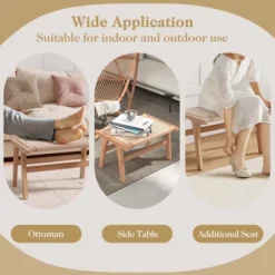 Costway 1/2 PCS Teak Wood Ottoman Footstool With Braided Rope For Living Room Bedroom Office 13 Costway 1/2 PCS Teak Wood Ottoman Footstool With Braided Rope For Living Room Bedroom Office -Costway GUEST dde64aa0 830d 4cbf 973c 34cf4dc02c53