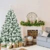 Costway 4.5FT Snow Flocked Artificial Christmas Tree Hinged W/400 Tips And Foldable Base -Costway GUEST de1832cd 7672 4589 88bb 70eb1412f4fb 1