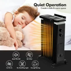 Costway 1500W Oil Filled Radiator Heater Electric Space Heater W/ Humidifier WhiteBlack -Costway GUEST de47f475 1981 470d ba08 71d908d5b5ab