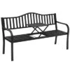 Costway Patio Garden Bench Steel Frame Adjustable Center Table Outdoor Porch Loveseats -Costway GUEST dec66341 3d8c 4bd5 ad46 6cbac26b5f49