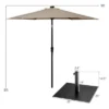 Costway 9ft Market Patio Umbrella W/Solar Lights & 40 LBS Steel Umbrella Stand