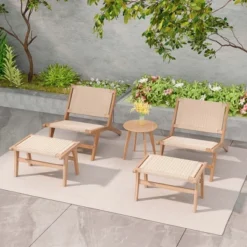 Costway 1/2 PCS Teak Wood Ottoman Footstool With Braided Rope For Living Room Bedroom Office 14 Costway 1/2 PCS Teak Wood Ottoman Footstool With Braided Rope For Living Room Bedroom Office -Costway GUEST df372a09 0380 4f4b 8b04 8f8c93078288