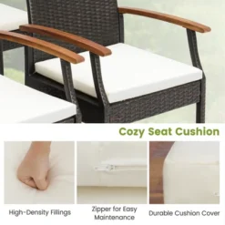 Costway 7PCS Patio Dining Set Cushion Acacia Wood Armrests Table With Umbrella Hole -Costway GUEST df6e45ef 074f 49c2 a478 f40572e446cc