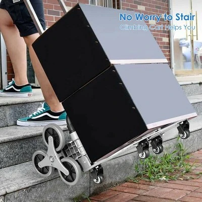 Costway Folding Stair Climbing Cart Portable Hand Truck Utility Dolly W/ Bungee Cord 4 Costway Folding Stair Climbing Cart Portable Hand Truck Utility Dolly W/ Bungee Cord - Image 2