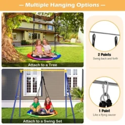 Costway 40'' Flying Saucer Tree Swing For Kids Round Tree Swing For Outdoor 18 Costway 40'' Flying Saucer Tree Swing For Kids Round Tree Swing For Outdoor -Costway GUEST e04315f8 438e 4b53 84fd b3f6f0cd9912