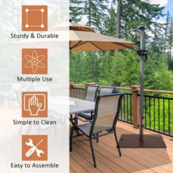 Costway 50LBS Patio Square Umbrella Base Stand Market Umbrellas Handle Wheels -Costway GUEST e07ab285 220b 4d8c a737 2ef64889cf08