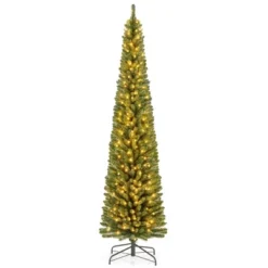 Costway 5/6/7/8 FT Pencil Christmas Tree With 295/392/523/671 Memory Wire Branch Tips 110/140/190/250 LED Lights For Home 27 Costway 5/6/7/8 FT Pencil Christmas Tree With 295/392/523/671 Memory Wire Branch Tips 110/140/190/250 LED Lights For Home -Costway GUEST e0d30503 a04c 4817 8266 4c7e4c21cb64