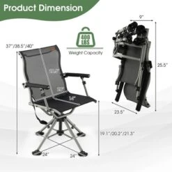 Costway 360 Degree Silent Swivel Hunting Chair W/ All-terrain Feet Pads Support 400 LBS 19 Costway 360 Degree Silent Swivel Hunting Chair W/ All-terrain Feet Pads Support 400 LBS -Costway GUEST e0ed4fed 29a4 4182 8c9f d46564914c9b