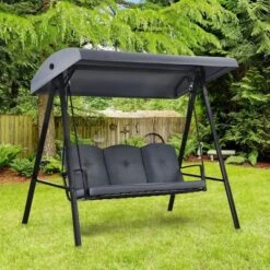 Costway Outdoor 3-Seat Porch Swing With Adjust Canopy And Cushions GrayBrown 23 Costway Outdoor 3-Seat Porch Swing With Adjust Canopy And Cushions GrayBrown -Costway GUEST e1529f2a a4c9 41e6 86fe cd2ad8cca213