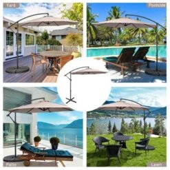 Costway 10 FT Patio Offset Umbrella W/8 Ribs Cross Base Tilt -Costway GUEST e16d27e2 2c01 4340 8bd3 977c35a1f787