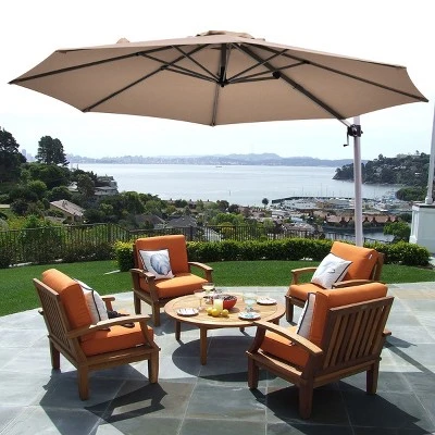 Costway 11' Patio Cantilever Offset Umbrella 360 Degrees Rotation Aluminum Tilt Base 15 Costway 11' Patio Cantilever Offset Umbrella 360 Degrees Rotation Aluminum Tilt Base - Image 13