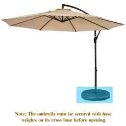 Costway 10FT Patio Offset Hanging Umbrella Easy Tilt Adjustment 8 Ribs Backyard BurgundyBeigeTanBlue -Costway GUEST e1ee255f 2f2b 4cde 9c3e f63b0590ade2