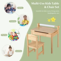 Costway Toddler Multi Activity Table With Chair Kids Art & Crafts Table With Paper Roll Holder -Costway GUEST e2e37a58 b888 4644 b571 ebb94a9f9fff