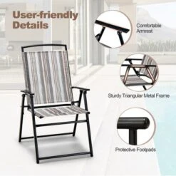 Costway 2pcs Patio Folding Sling Chairs Dining Armrest Backrest Outdoor Portable 19 Costway 2pcs Patio Folding Sling Chairs Dining Armrest Backrest Outdoor Portable -Costway GUEST e2fc4883 af65 411f 96a2 0dc4e15d0b6d