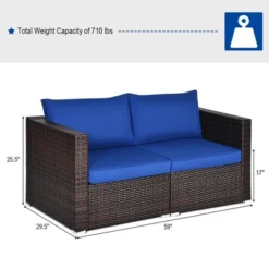 Costway 4PCS Patio Rattan Corner Sofa Sectional Furniture Set Navy Cushion -Costway GUEST e3b3a18c e549 4a39 9e2a 136c5c356c81 1