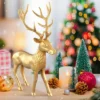 Costway Standing Reindeer Statue Aluminum Deer Sculpture For Indoors Christmas Decor