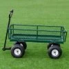 Costway Heavy Duty Lawn Garden Utility Cart Wagon Wheelbarrow Steel Trailer