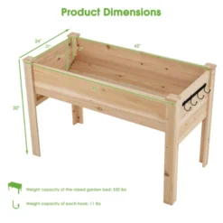 Costway 48'' Wood Raised Garden Bed W/Tool Hook Elevated Planter Stand W/Funnel Design -Costway GUEST e4bcb0a7 005b 4786 8ab4 63af105f31c9