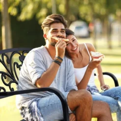 Costway 50'' Patio Park Garden Bench Porch Chair Steel Frame Cast Iron Backrest -Costway GUEST e4cfc775 b038 482e 9f04 5bb4426def6e