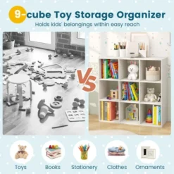 Costway 9-Cube Kids Toy Storage Organizer Wooden Children's Bookcase Display Bookshelf 15 Costway 9-Cube Kids Toy Storage Organizer Wooden Children's Bookcase Display Bookshelf -Costway GUEST e4ee460b 15e2 410e 9041 5d381fa49347