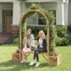Costway Garden Bench Arbor Arch With Love Seat 2 Trellises & Planting Box To Grow Grapes -Costway GUEST e4f6ad68 ef6b 423d bcbd 9454f8b2f832