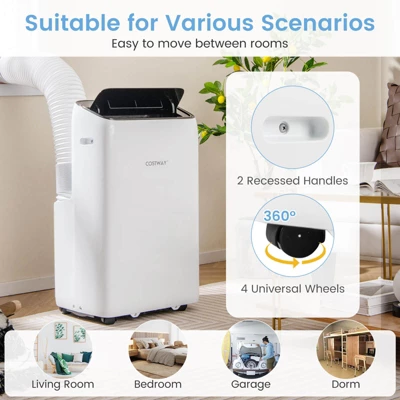 Costway 14000 BTU Inverter Portable Air Conditioner With APP Voice & Remote Control 11 Costway 14000 BTU Inverter Portable Air Conditioner With APP Voice & Remote Control - Image 9