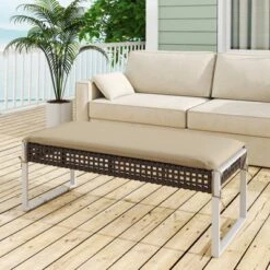 Costway Set Of 2 Outdoor Ottoman Bench Patio PE Rattan Footrest W/ Soft Cushion & Metal Frame 14 Costway Set Of 2 Outdoor Ottoman Bench Patio PE Rattan Footrest W/ Soft Cushion & Metal Frame -Costway GUEST e55cb25e 4797 400d b18b 0ed5eb83e053 1