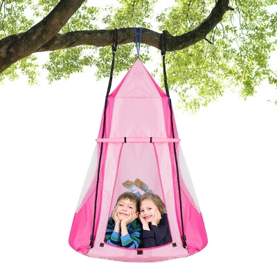 Costway 40'' Kids Hanging Chair Swing Tent Set Hammock Nest Pod Seat 15 Costway 40'' Kids Hanging Chair Swing Tent Set Hammock Nest Pod Seat - Image 13