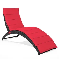 Costway Folding Patio Rattan Lounge Chair Chaise Cushioned Portable Garden -Costway GUEST e6b62aa9 b775 4911 973e 08ac0efd7e07