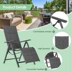 Costway Outdoor Foldable Reclining Padded Chair Aluminum Frame Adjustable -Costway GUEST e6b6a292 084e 4eeb 91c9 54ea328a8868