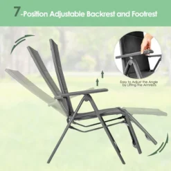 Costway Outdoor Foldable Reclining Padded Chair Aluminum Frame Adjustable -Costway GUEST e6dcd061 695f 4725 9eaf 64083f089b97