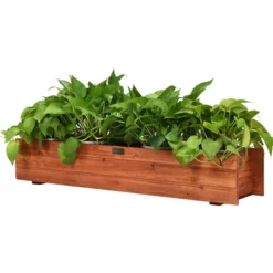 28/36/40 Inch Wooden Flower Planter Box Garden Yard Decorative Window Box Rectangular -Costway GUEST e760ca44 b4a0 4c18 ba64 f104f563f9ee