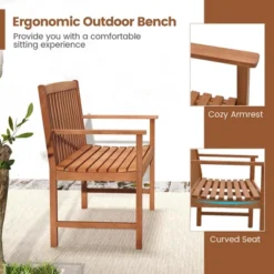 Costway 2-Person Outdoor Garden Wood Bench With Backrest Armrests For Yard Porch -Costway GUEST e7da0708 3807 4a16 bf6f 0df47a2a850c