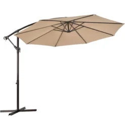 Costway 10FT Patio Offset Hanging Umbrella Easy Tilt Adjustment 8 Ribs Backyard BurgundyBeigeTanBlue -Costway GUEST e7e8625d a593 4c9a 9bfb 34c0b16b8934