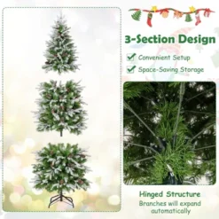 Costway 6/7.5/9 FT Flocked Christmas Tree With 671/913/1310 PE PVC Branch Tips 280/350/470 Warm White LED Lights 19 Costway 6/7.5/9 FT Flocked Christmas Tree With 671/913/1310 PE PVC Branch Tips 280/350/470 Warm White LED Lights -Costway GUEST e84357f5 ebb4 44df a352 568d70fd723f