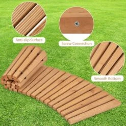 Costway 7 FT Wooden Garden Pathway With Anti-slip Surface Metal Wires With Plastic Sheath -Costway GUEST e8d69428 8e0b 4b4e 8447 a2fbd6005a04