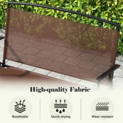 Costway 2-Person Patio Bench Folding Outdoor Garden Bench With Backrest And Armrests -Costway GUEST e9e676ae 4be9 4e36 a896 0962519a4f5a