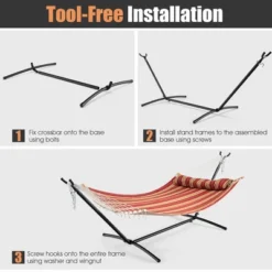 Costway 2-Person Hammock Stand Heavy-Duty Frame Storage Bag Included 450 LBS Capacity -Costway GUEST ea600a86 9013 490a a5c2 49b1e6876b25