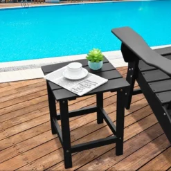 Costway 2 PCS Patio 15'' End Side Coffee Table Square Wooden Slat Deck WhiteBlackGray -Costway GUEST ea82dc6a a710 4604 b04b 9c66937ef1cf