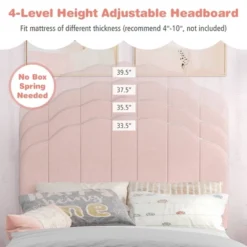 Honeyjoy Kids Twin Platform Bed Frame Upholstered Twin Size Bed With Wooden Slats Support -Costway GUEST eb1f67bc 6dcf 4954 8ae5 6a5523bd4504