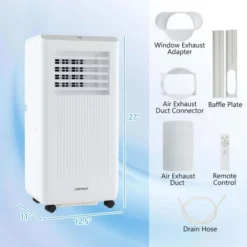 Costway 8000 BTU Portable Air Conditioner 3-in-1 Freestanding Air Cooler With Dehumidifier 5000 BTU(8000BTU ASHRAE) -Costway GUEST eb3cb35c 9eb5 4a13 a1a6 5cb03d8694cb