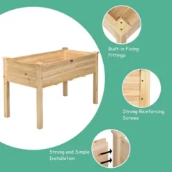 Costway Wooden Raised Vegetable Garden Bed Elevated Grow Vegetable Planter -Costway GUEST ebd5fd04 4dd3 4b1e ba33 c62fa9b1738d