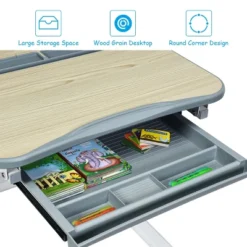 Costway Children Desk Chair Set Adjustable Study Table Drawer -Costway GUEST ec402ac8 cf6b 40ab b26b e53618235813