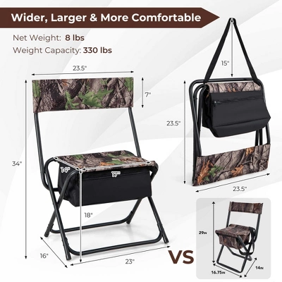Costway Folding Hunting Chair Foldable Portable Fishing Stool With Storage Pocket 6 Costway Folding Hunting Chair Foldable Portable Fishing Stool With Storage Pocket - Image 4