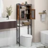 Over-the-toilet Storage Cabinet Bathroom Storage Organizer Above Toilet With Heavy-duty Metal Frame & 3-position Adjustable Shelf 2-door Freestanding