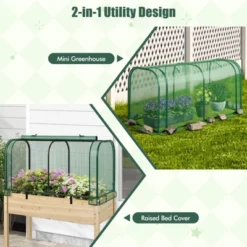 Costway Portable Mini Greenhouse 47" X 22" X 24" Outdoor Indoor Tunnel Greenhouse Green/White -Costway GUEST ed57b79b 04c3 4db3 99a9 262689872750