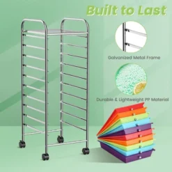 Costway 10 Drawer Rolling Storage Cart Scrapbook Office School Organizer Multicolor -Costway GUEST ed7f531f 98e2 488c 8aa0 25e6a9e4e67f
