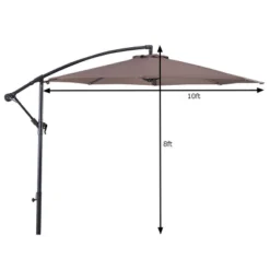 Costway 10' Hanging Umbrella Patio Sun Shade Offset Outdoor Market W/t Cross Base Tan 12 Costway 10' Hanging Umbrella Patio Sun Shade Offset Outdoor Market W/t Cross Base Tan -Costway GUEST ee241e8f 25ca 4ada a193 40476e3d7aaf