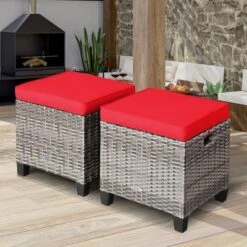 Costway 2PCS Patio Rattan Cushioned Ottoman Seat Foot Rest Table 26 Costway 2PCS Patio Rattan Cushioned Ottoman Seat Foot Rest Table -Costway GUEST ee9ee2d4 6f8a 4c58 a155 d0ac3909ecae