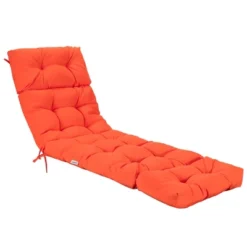 Costway 73'' Lounge Chaise Cushion Padded Recliner Cushion Indoor Outdoor Navy/Orange/Black/Dark Orange/Beige/Gray/Brown -Costway GUEST eea51f23 f0d2 4b4b 979d ae94d9f1ceed